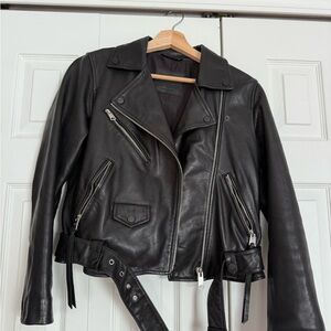 All Saints Black Leather Moto Jacket